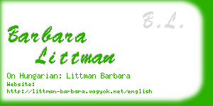 barbara littman business card